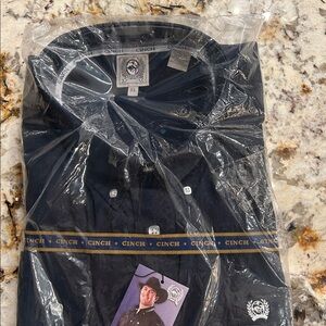Cinch Mens Black Western Button Down Shirt Cowboy Rodeo Ranch Long Sleeve XL NWT